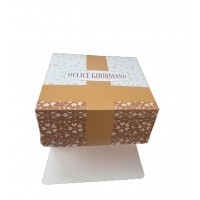 50 boites pâtissières carton colorées 26 x 5 cm
